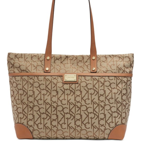 SOLD! Calvin Klein Teodora Jacquard Signature Tote - Picture 3 of 9